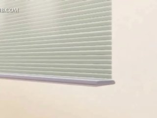 Shorthaired аніме краля титьки дражнили по її відмінно gf