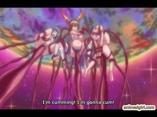 妊娠した アニメ ベイブ キャッチ と gangbanged バイ 触手