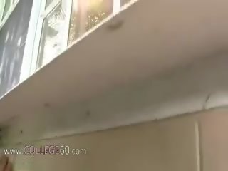Три млад ученички чукане с крадец с взлом