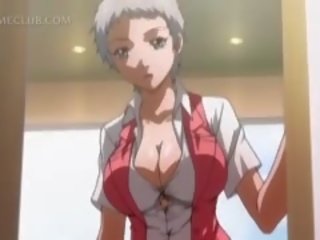 Shorthaired хентай sweetheart титьки дражнили по її великий gf