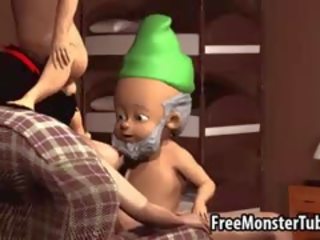 3d snow біла отримує подвійний teamed по два dwarves