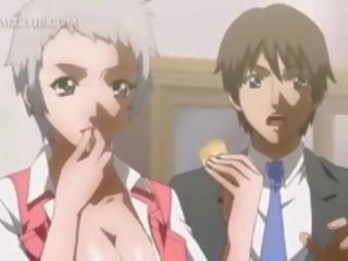 Shorthaired хентай печиво титьки дражнили по її marvellous gf