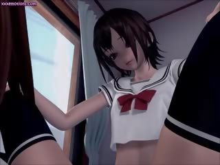 Ýaşlar animated student enjoys hard pecker