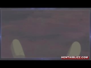 Пов'язаний хентай з зав'язаними очима dildoing її wetpussy