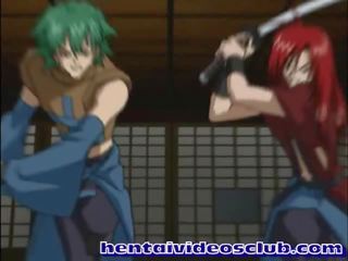 Muscular hentai homosexual mare gangbanged
