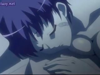 Tóc thắt bím hentai nhận twat hơi say