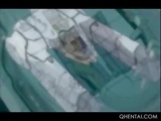 Здорово хентай лялька stripped і вдарив в a простір ship