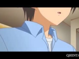 Delicate хентай покоївка serves її лікар на коліна