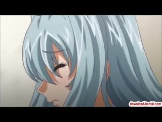 Грудаста хентай damsel gangbanged по a кілька concupiscent buddies
