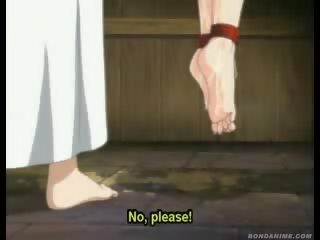 Лесбіянка hentaigirl домінує її чарівний пов'язаний вгору beau