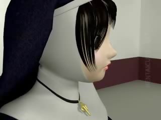 3d хентай черниця отримує slit vibrated