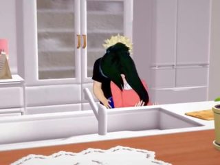 나의 hero academia&colon; katsuki bakugo 도움 그만큼 새로운 호리 호리한 inko midoriya 느낌 젊은 다시