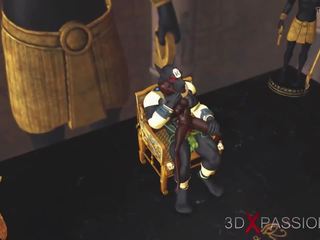 Anubis ファック a 若い エジプト人 スレーブ で 彼の temple: セックス 55